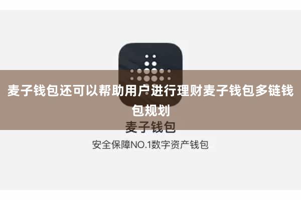麦子钱包还可以帮助用户进行理财麦子钱包多链钱包规划